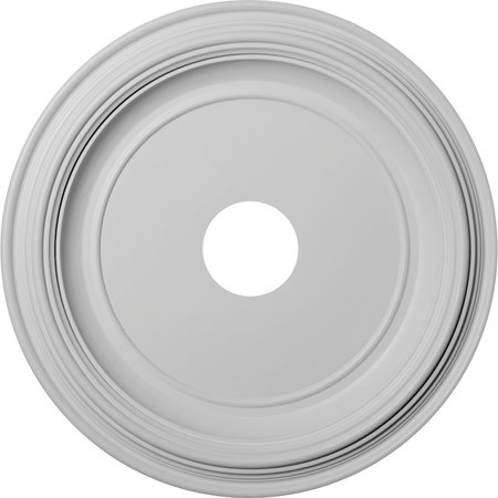 EKENA MILLWORK Traditional PVC Ceiling Medallion (Fits Canopies up to 11 1/2"), 19"OD x 3 1/2"ID x 1 1/2"P CMP19TR